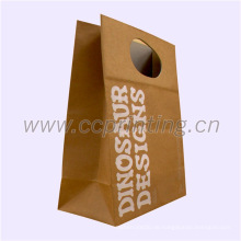 Lebensmittelverpackung Brown Kraftpapiersack mit Papiergriff